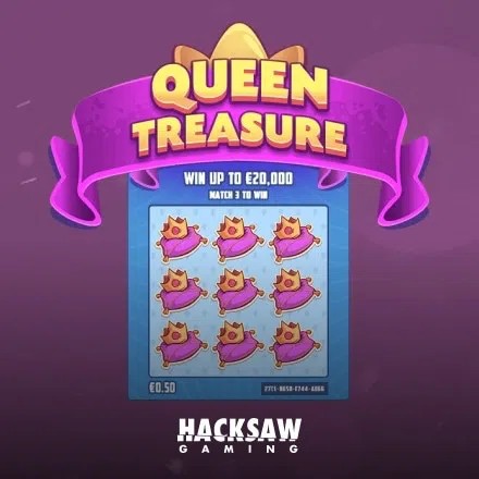 Queen Treasure online game logo by Hacksaw Gaming on dragoncasino.pl